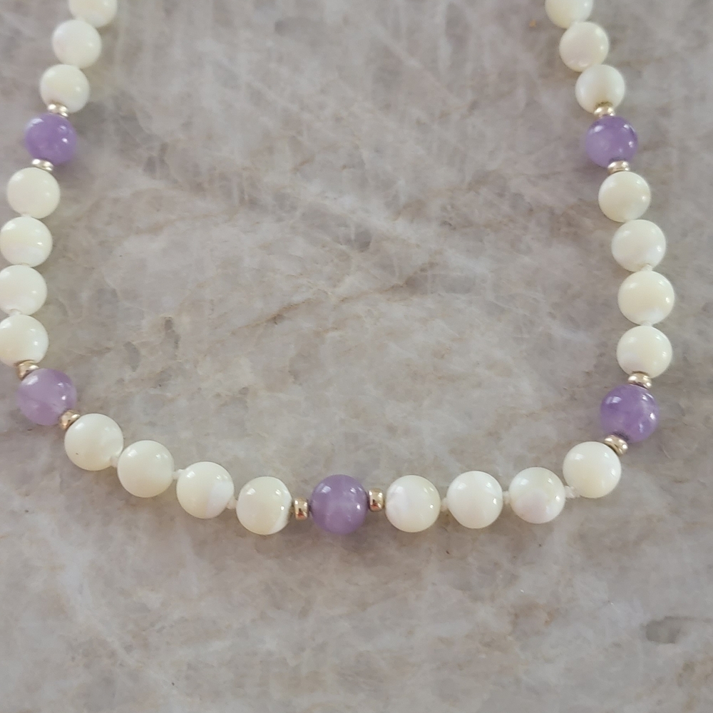 Amethyst And Quartz Beaded Necklace